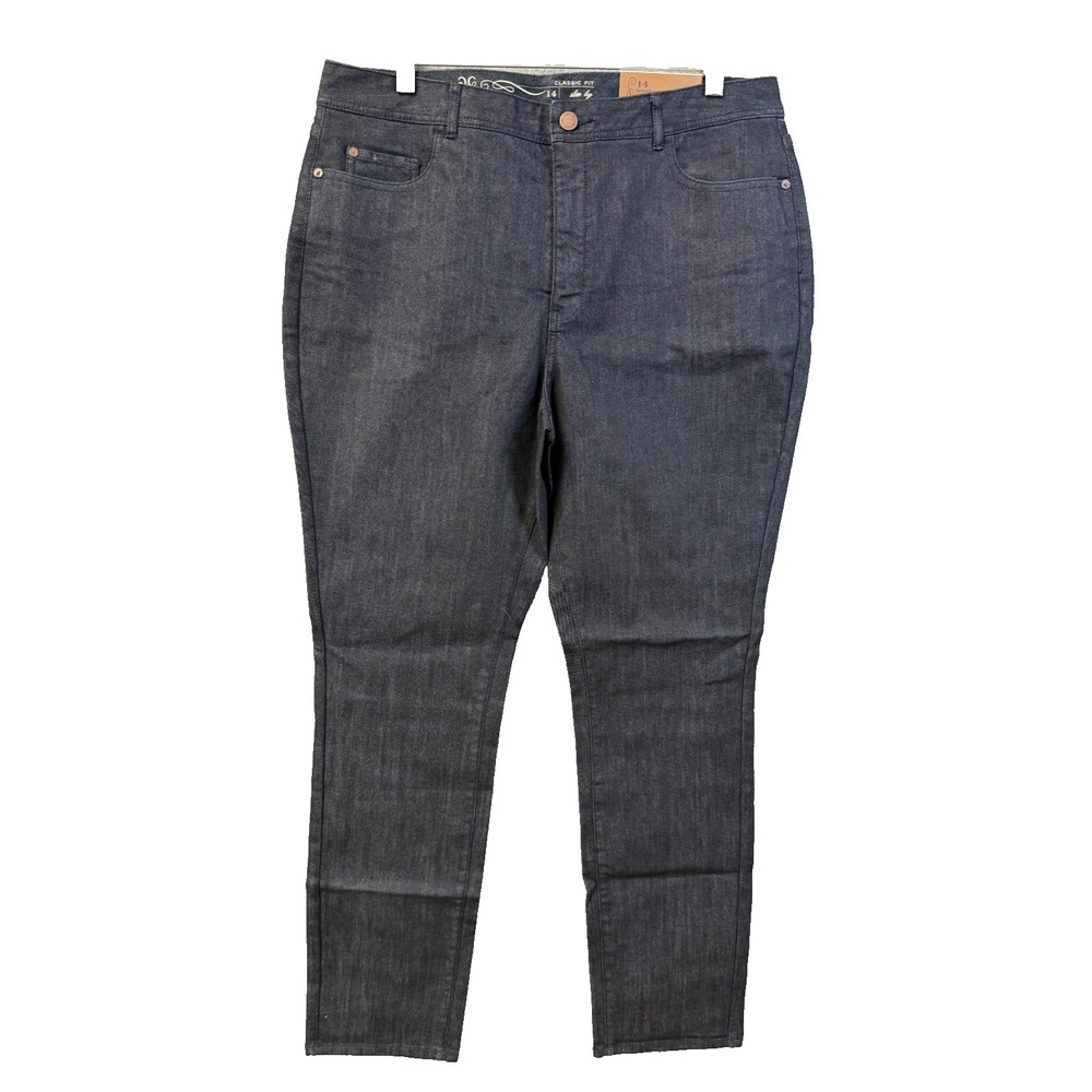 Coldwater Creek Classic Fit Slim Leg Jeans Indigo Blue ShapeMe Premium Denim 14